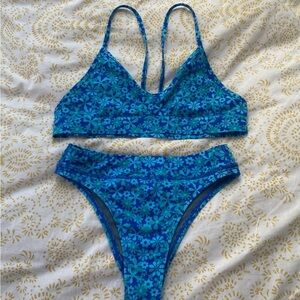 Jolyn Clothing Blue Floral Bikini